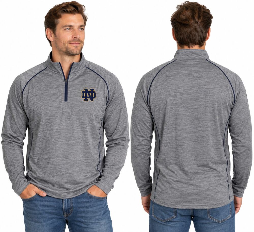 Notre Dame Fighting Irish Colosseum Men's XXL Gray 1/4 Zip Pullover NCAA